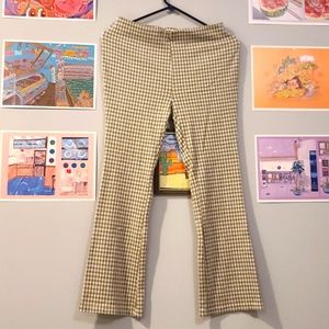 Molly Green Bootcut Checkered Pants- Size Medium- Elastic Waist